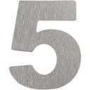 Ver imagem 1 de Número Residencial de Alumínio Escovado com Adesivo, 5 (cinco), Cor Prata, Linha Primafer, Atlas.