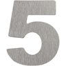 Número Residencial de Alumínio Escovado com Adesivo, 5 (cinco), Cor Prata, Linha Primafer, Atlas. - 1