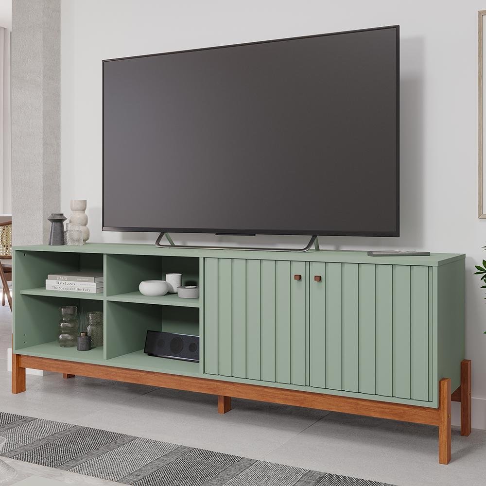 Rack Bancada Holanda 185cm Sálvia/cinamomo para Tv até 60