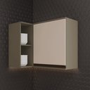 Ver imagem 1 de Armário Aéreo Canto Reto 1 Porta 94,5cm Connect Cinza/Duna/Cristal
