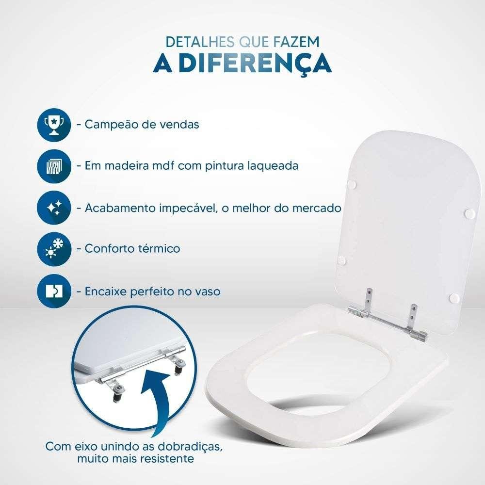 Assento Sanitário Axis Ébano Fosco (Preto Fosco) para vaso Deca - 5