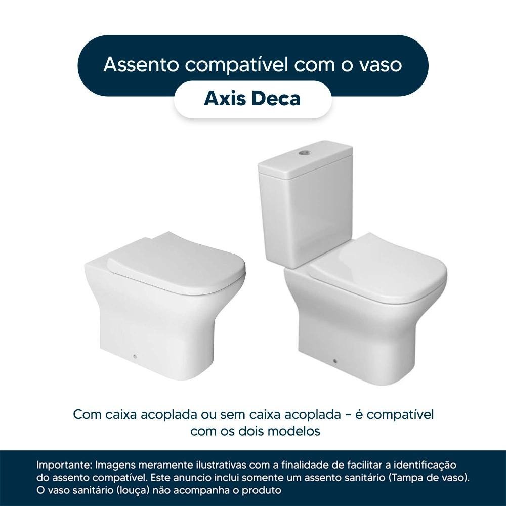 Assento Sanitário Axis Ébano Fosco (Preto Fosco) para vaso Deca - 4