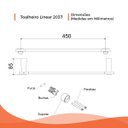 Ver imagem 3 de Toalheiro Longo Cromado Linear Para Toalhas Linha Meber