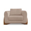 Ver imagem 3 de Poltrona Decorativa Nuvina Linho Rústico Areia - Loja Sheep