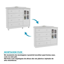 Ver imagem 4 de Cômoda Infantil Elô Peroba Branco em 100% MDF 1 Porta Vidro