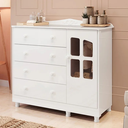 Ver imagem 1 de Cômoda Infantil Elô Peroba Branco em 100% MDF 1 Porta Vidro