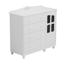 Ver mais imagens de Cômoda Infantil Elô Peroba Branco em 100% MDF 1 Porta Vidro