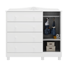 Cômoda Infantil Elô Peroba Branco em 100% Mdf 1 Porta Vidro - 2