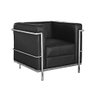 Poltrona Le Corbusier Cromada Couro Ecologico Preto - 1