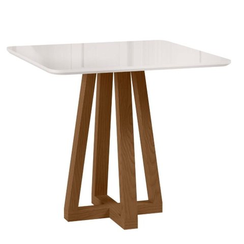 Mesa de Jantar Livia Piccola Quadrada com Vidro – Madeira/mdf Âmbar/off – Sonetto