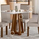 Ver imagem 4 de Mesa de Jantar Livia Piccola Quadrada com Vidro – Madeira/mdf Âmbar/off – Sonetto