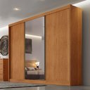Ver imagem 4 de Guarda Roupa Casal Lôgan 3 Portas 1 com Espelho 6 Gavetas Cinamomo - Novo Horizonte