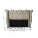 Ver imagem 3 de Cabeceira Cama Box King Size Estofada Luxo Madeira Safira:bege