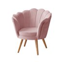 Ver imagem 4 de 2 Poltronas Decotaivas Pétala Retrô em Veludo e Pés Palito:rosa