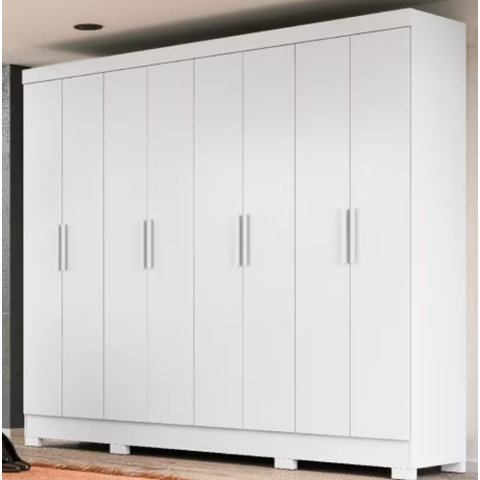 Guarda Roupa 8 Portas 4 Gavetas 2,36m Moval Diplomata Branco