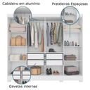 Ver imagem 3 de Guarda Roupa 8 Portas 4 Gavetas 2,36m Moval Diplomata Branco