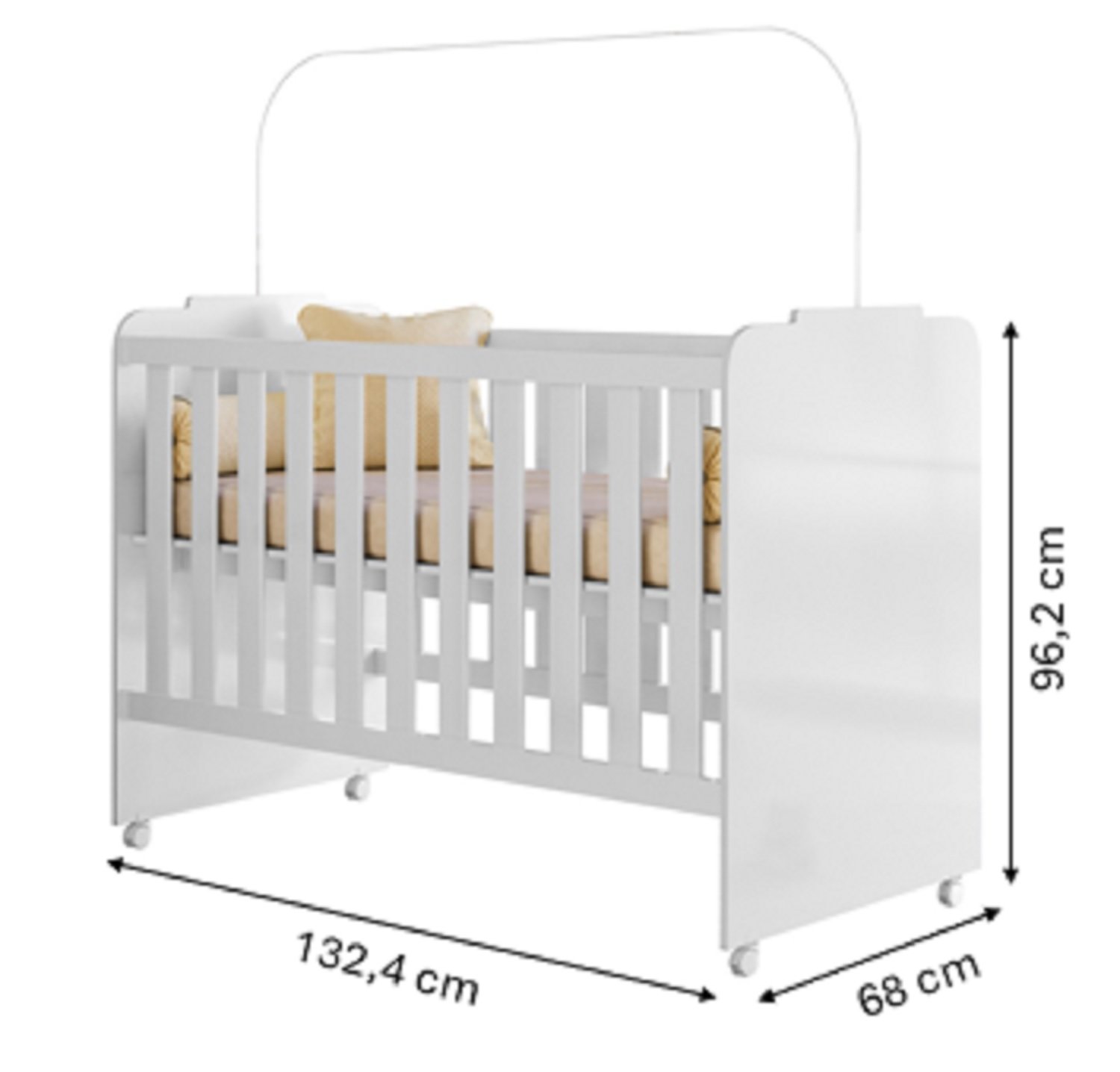 Quarto Infantil Berço Rodizio Guarda-roupas Sophia 100% Mdf - 8