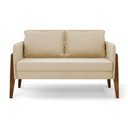 Ver imagem 7 de Kit 1 Sofá Namoradeira e 2 Poltronas Lana Suede Bege Base de Madeira - D’Rossi