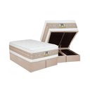 Ver imagem 1 de Conjunto Box Baú King: Colchão Molas Castor Pocket Silver Star Air Double + Base Crc Suede Clean(