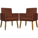 Ver imagem 1 de Kit 2 Poltronas Decorativas Mari Suede Pé Palito - Terracota Suede