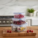 Ver imagem 7 de Kit 3 Potes Herméticos Profissional Freezer Ao Microondas Multitamanhos Organizador Cozinha