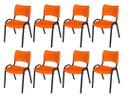 Ver imagem 2 de Cadeira Iso Base Preto Escola, Escritório Laranja Kit 8 Un