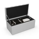 Ver imagem 4 de Kit Cabeceira Cama Box Solteiro 100cm e Calçadeira Recamier Baú Dália W01 Linho Cinza - Lyam