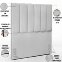 Ver imagem 5 de Kit Cabeceira Cama Box Solteiro 100cm e Calçadeira Recamier Baú Dália W01 Linho Cinza - Lyam