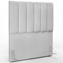 Ver imagem 3 de Kit Cabeceira Cama Box Solteiro 100cm e Calçadeira Recamier Baú Dália W01 Linho Cinza - Lyam