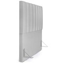 Ver imagem 2 de Kit Cabeceira Cama Box Solteiro 100cm e Calçadeira Recamier Baú Dália W01 Linho Cinza - Lyam