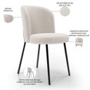 Ver imagem 3 de Cadeira para Sala de Jantar Cozinha Estofada Gavi L02 Bouclê Cru - Lyam Decor