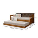 Ver imagem 5 de Bicama Dublin Estofado Capitonê Veludo Marrom Madeira com Cama Auxiliar 2 Colchões