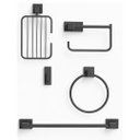 Ver imagem 2 de Kit para Banheiro Prime Preto Fosco 5 Peças - Jr Metais