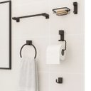 Ver imagem 3 de Kit para Banheiro Prime Preto Fosco 5 Peças - Jr Metais