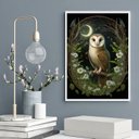 Ver imagem 2 de Quadro Decorativo Coruja Ao Luar 24x18cm - com Vidro:moldura Branca