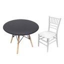 Ver imagem 1 de Kit Mesa Infantil Eames Preto 60cm + 1 Cadeira Tiffany Infantil Branco