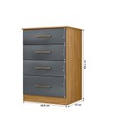 Ver imagem 5 de Cômoda Ms913 Organizadora Roupa para Quarto 4 Gavetas - Freijó/cinza