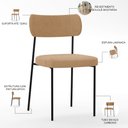 Ver imagem 3 de Cadeira Decorativa Estofada para Sala de Jantar Melina L02 Bouclê Mostarda - Lyam Decor