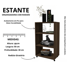 Estante Organizadora com Rodízios Cor Freijó - 3