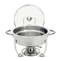 Rechaud Tramontina Redondo em Aço Inox Banho Maria com Suporte para Tampa e Fogareiro 4,3 L - 5