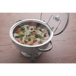 Rechaud Tramontina Redondo em Aço Inox Banho Maria com Suporte para Tampa e Fogareiro 4,3 L - 4