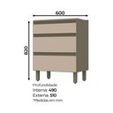 Ver imagem 4 de Balcão 3 Gavetas 60cm Connect Cinza/Duna/Cristal
