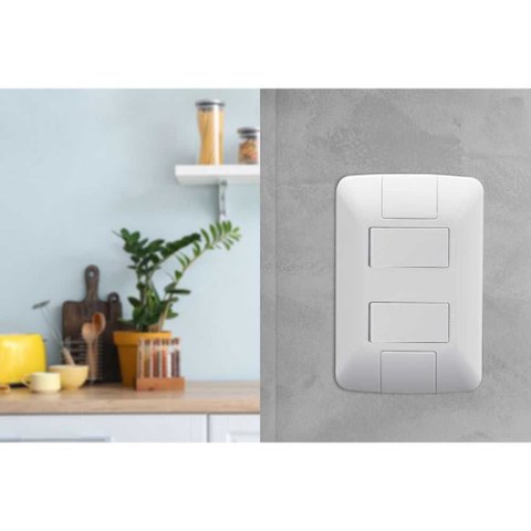 Placa Aria Branca 02 Modulo 4x2 - Tramontina