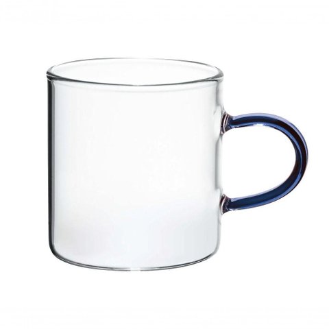 Dupla de Canecas Vidro Boro com Alça Azul 100 Ml Mimo Style