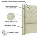 Ver imagem 3 de Cabeceira Vicenza Para Cama Box Queen 160 cm Linho - D’Rossi - Rustico Natural
