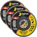 Ver imagem 1 de Disco Lixa Flap Cônico 115mm Grão 40 Madeira Aço Desbaste | 03 Un