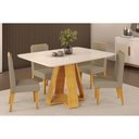 Ver imagem 1 de Mesa Sala Celeste 120 + 4 Cad Lia Cedro DJ Móveis