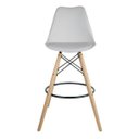 Ver imagem 2 de Banqueta Saarinen Branca Polipropileno com Assento PU Base Madeira