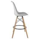 Ver imagem 3 de Banqueta Saarinen Branca Polipropileno com Assento PU Base Madeira