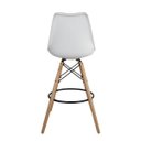 Ver imagem 4 de Banqueta Saarinen Branca Polipropileno com Assento PU Base Madeira